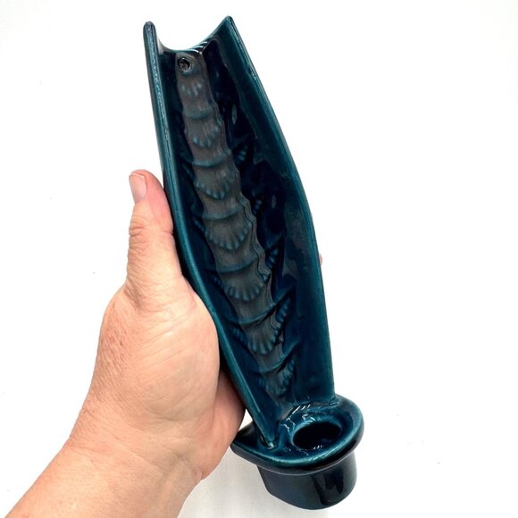 Wall candle holder - AWF pottery studio Norway 1960s - Candle light holder. Deep - Picture 1 of 16